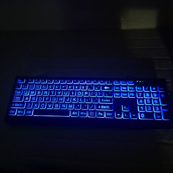 Large Print Backlit Keyboard, Wired USB Lighted Computer Keyboard - Picture 5 of 12